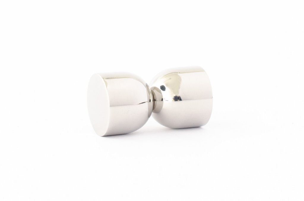 Polished Nickel "Double Cup" Cabinet Knob and Wall Hook - Forge Hardware Studio