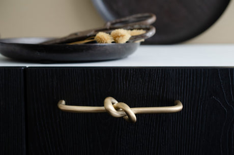 Brushed Unlacquered Brass "Knot" 5 in. Drawer Pull - Forge Hardware Studio