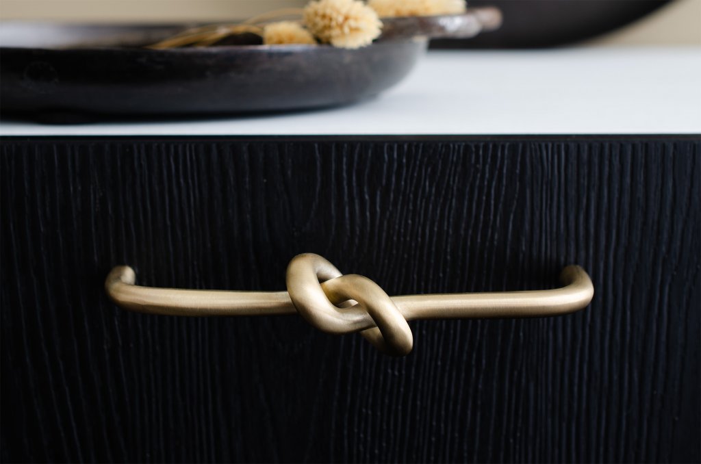 Brushed Unlacquered Brass "Knot" 5 in. Drawer Pull - Forge Hardware Studio