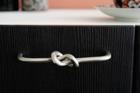 Brushed Nickel "Knot" 5 in. Drawer Pull - Forge Hardware Studio