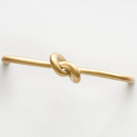 Brushed Unlacquered Brass "Knot" 5 in. Drawer Pull - Forge Hardware Studio