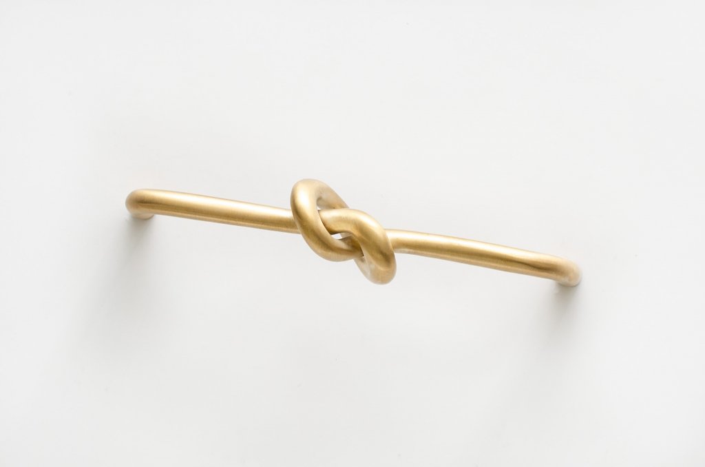 Brushed Unlacquered Brass "Knot" 5 in. Drawer Pull - Forge Hardware Studio