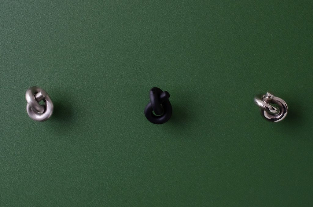 Matte Black "Knot" Cabinet Knob and Wall Hook - Forge Hardware Studio