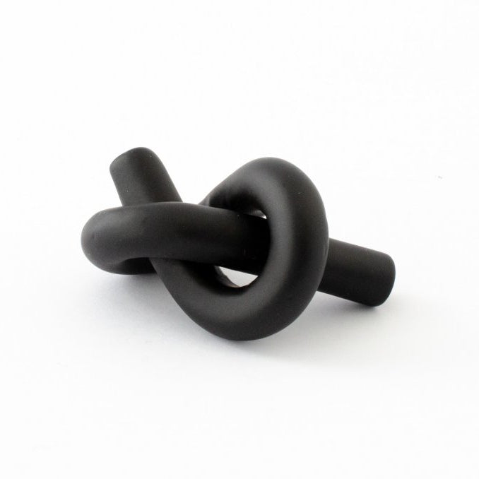 Matte Black "Knot" Cabinet Knob and Wall Hook - Forge Hardware Studio
