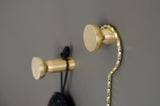 Unlacquered Brushed Brass "Raised Bowl" Round Cabinet Knob and Hook