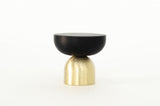 Brass and Black "Raised Bowl" Round Cabinet Knob and Hook - Forge Hardware Studio