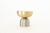 Brass and Nickel " Raised Bowl" Round Cabinet Knob and Hook - Forge Hardware Studio