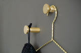 Unlacquered Brushed Brass "Pedestal Bowl" Round Wall Hook - Forge Hardware Studio
