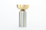 Brass and Nickel "Pedestal Bowl" Round Wall Hook - Forge Hardware Studio