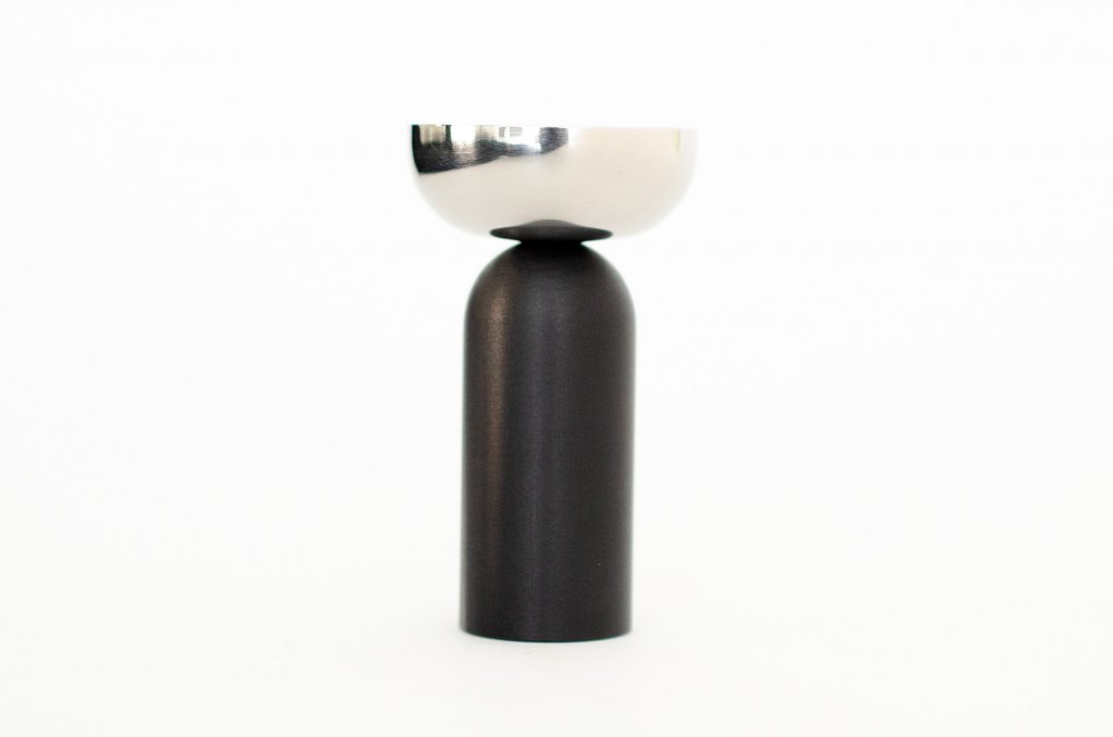Nickel and Black "Pedestal Bowl" Round Hook - Forge Hardware Studio