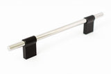 T-Bar "Line" Polished Nickel and Black Cabinet Knob and Drawer Pull - Forge Hardware Studio