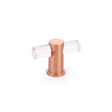 Satin Copper and Lucite "Lumiere" Cabinet Knob and Drawer Pulls - Brass Cabinet Hardware 