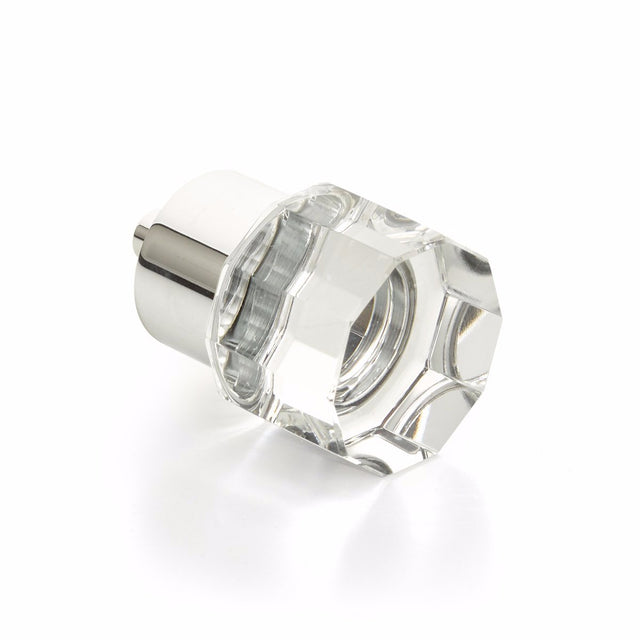 Polished Chrome City Lights 1-1/8" Round Multi-Sided Glass Knob - Brass Cabinet Hardware 