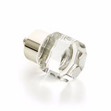 Polished Nickel City Lights 1-1/8" Round Multi-Sided Glass Knob - Brass Cabinet Hardware 