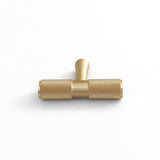 Brass Solid "Texture" Knurled Drawer Pulls and Knobs in Satin Brass - Brass Cabinet Hardware 