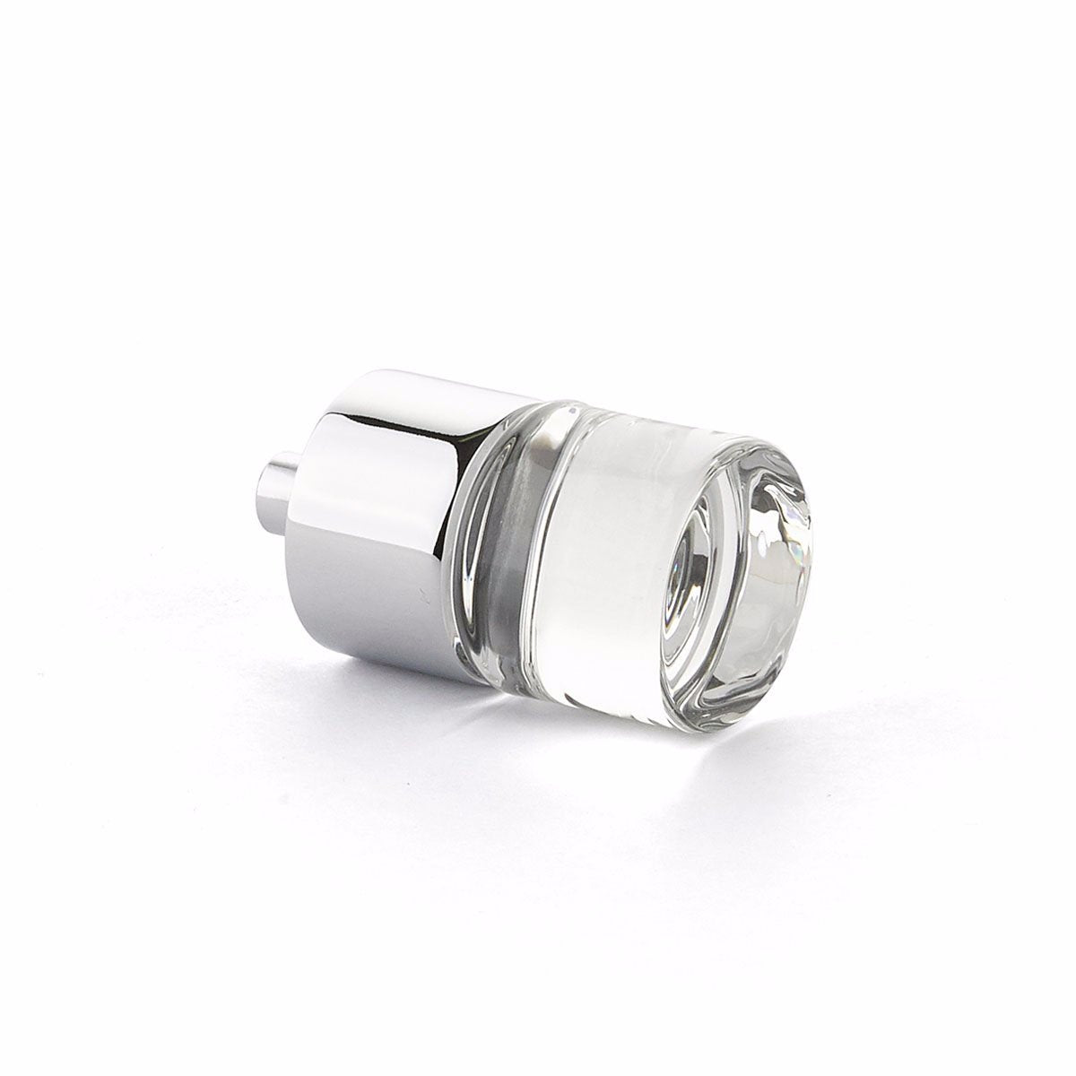 Polished Chrome City Lights 7/8" Cylinder Glass Knob - Brass Cabinet Hardware 