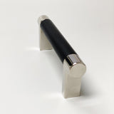 Knurled "U-Shaped" Texture Polished Chrome and Black Drawer Pulls - Forge Hardware Studio