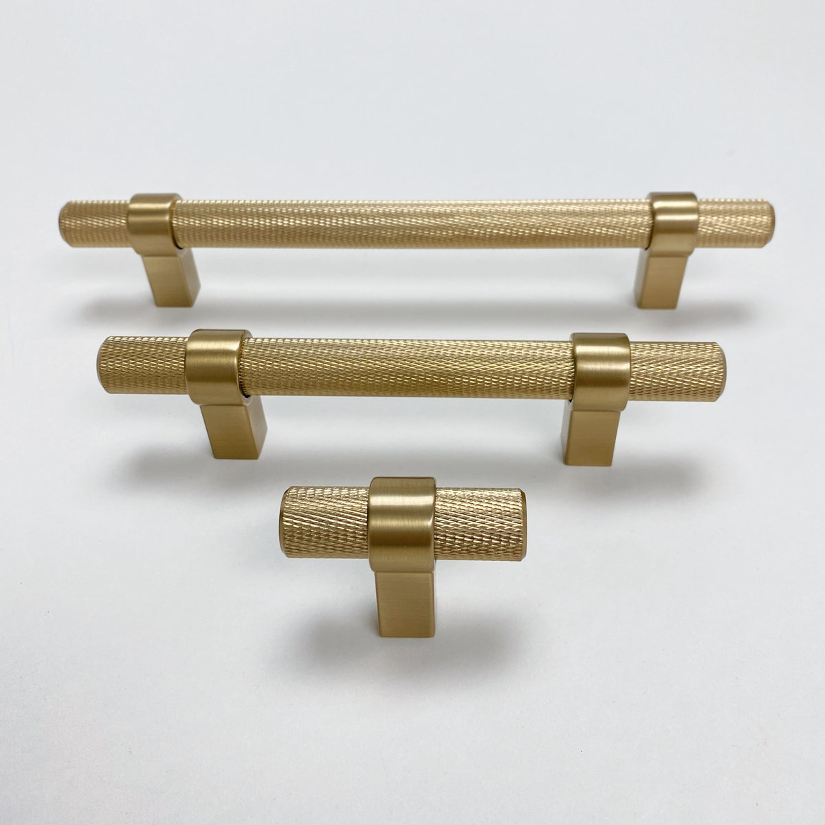 Knurled "Prelude" Champagne Bronze Cabinet Knobs and Drawer Pulls - Forge Hardware Studio