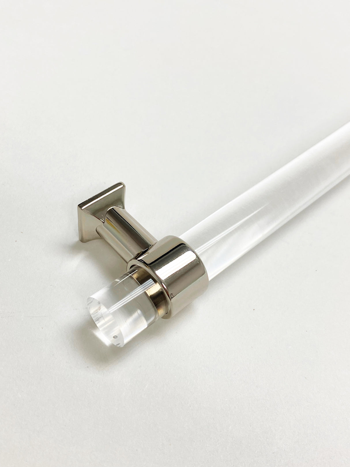 Lucite Polished Nickel "Nash" Drawer Pulls and Cabinet Knobs - Forge Hardware Studio