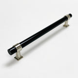Black Lucite Polished Nickel "Nash" Drawer Pulls and Cabinet Knobs - Forge Hardware Studio
