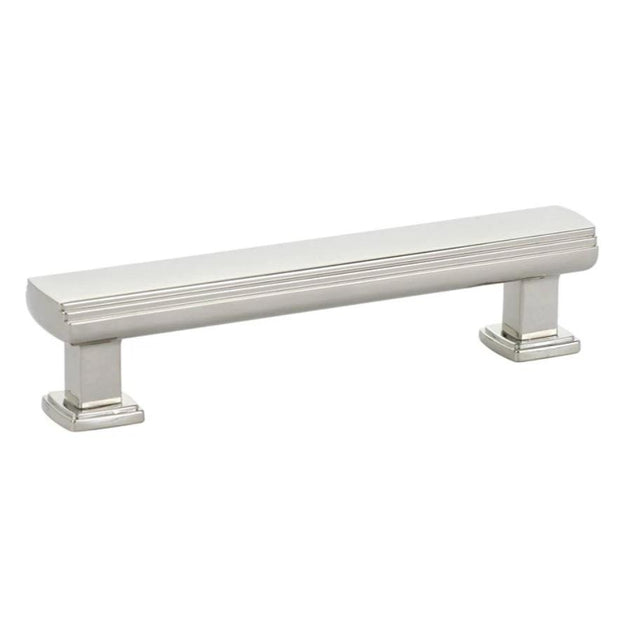 Polished Nickel Square "Art Deco" Drawer Pulls - Brass Cabinet Hardware 