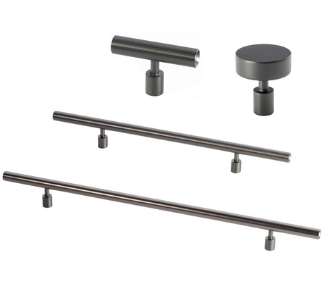 Black Stainless Steel Lew's Hardware Round Bar Series - Brass Cabinet Hardware 