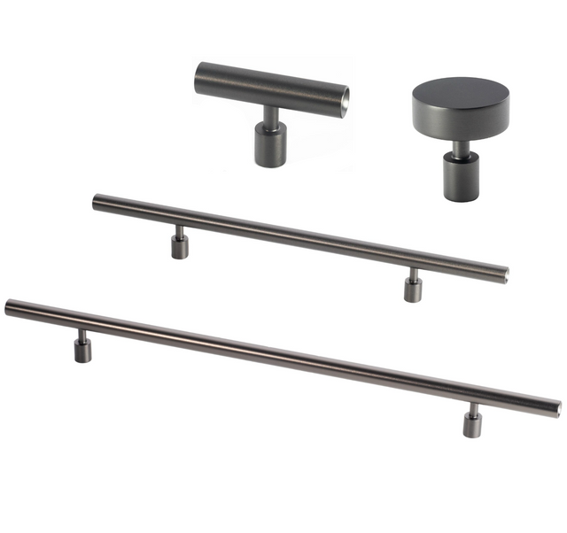 Black Stainless Steel Lew's Hardware Round Bar Series - Brass Cabinet Hardware 