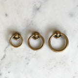 Plain Brass Ring Pulls Hardware Cabinet Pull Drawer Pull - Forge Hardware Studio