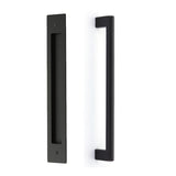 Door Flush Pull and 12" Handle Back to BackHardware for Interior Sliding and Barn Doors - Brass Cabinet Hardware 