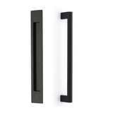Door Flush Pull and 12" Handle Back to BackHardware for Interior Sliding and Barn Doors - Brass Cabinet Hardware 
