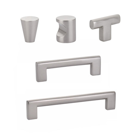 Satin Nickel "Luxe" Cabinet Knobs and Drawer Pulls - Forge Hardware Studio