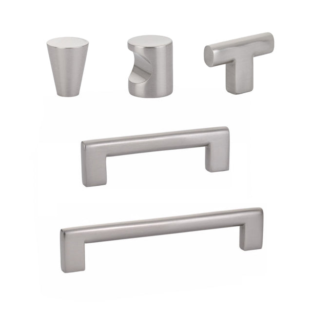 Satin Nickel "Luxe" Cabinet Knobs and Drawer Pulls - Forge Hardware Studio