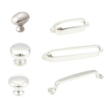 Polished Nickel "Leah" Cabinet Knobs Drawer Pulls and Cup Pulls - Forge Hardware Studio