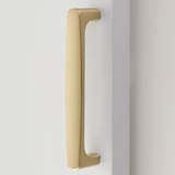 Barn Door Pull in Satin Brass Handle Hardware for Interior Doors - Forge Hardware Studio