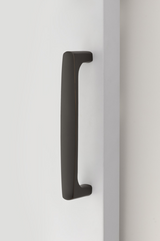 Barn Door Pull "Riverside" in Flat Black Handle Hardware for Interior Doors - Forge Hardware Studio