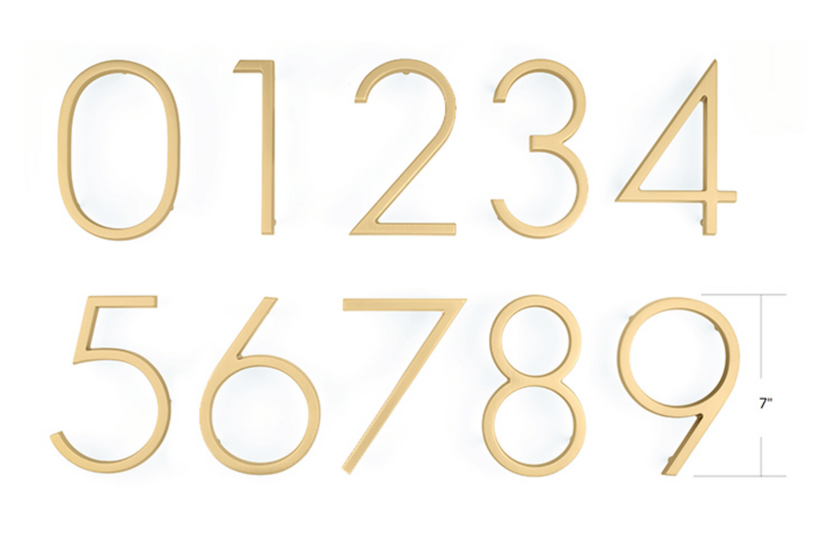 Modern 7" House Numbers "Edge" - Designer Home Numbers - Forge Hardware Studio