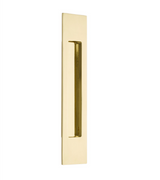 Modern Rectangular Flush Unlacquered Polished Brass Recess Door Pull - Forge Hardware Studio