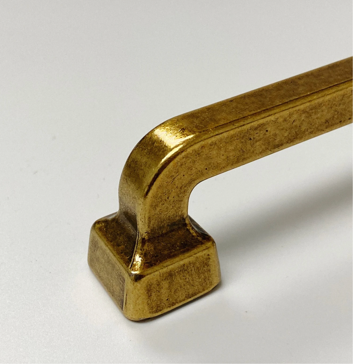 Mission Drawer Pull "Capri" in Antique Brass - Brass Cabinet Hardware - Forge Hardware Studio