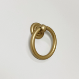 Capri Brushed Gold Cup Drawer Pull, Ring Pull or Round Cabinet Knob - Forge Hardware Studio