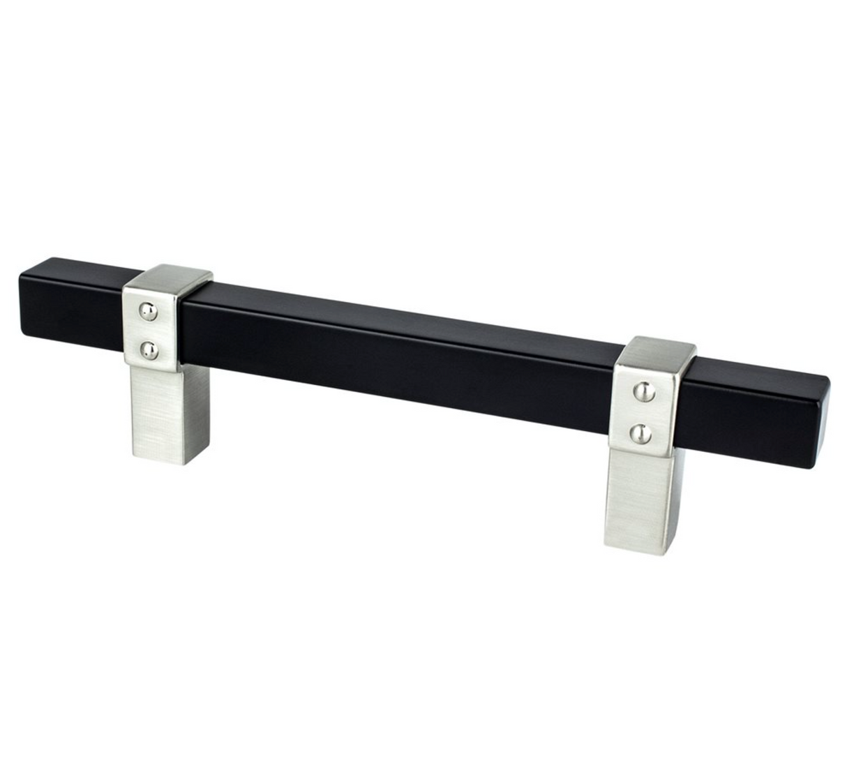 Brushed Nickel and Matte Black "Rio" Dual-Finish Cabinet Knob and Drawer Pulls - Forge Hardware Studio