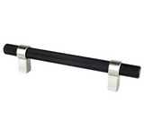 Knurled "Prelude" Brushed Nickel and Matte Black Cabinet Knobs and Drawer Pulls - Forge Hardware Studio