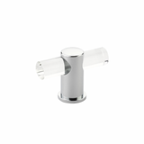 Polished Chrome and Lucite "Gleam" Cabinet Knobs and Drawer Pulls (Adjustable) - Forge Hardware Studio