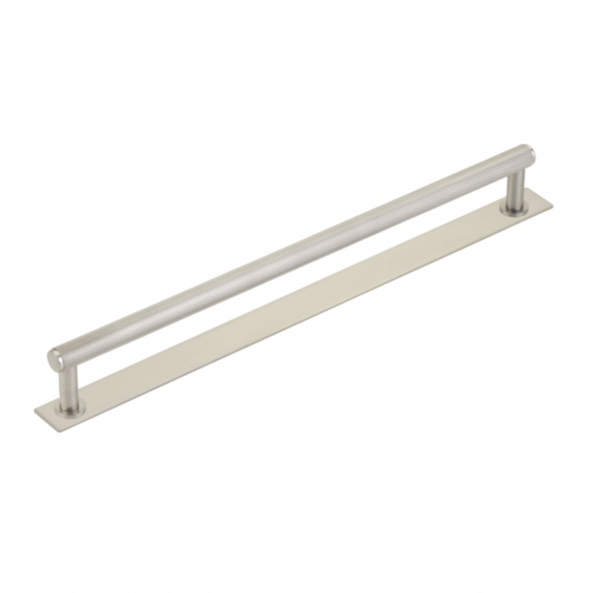 Brushed Nickel "Maison" Knurled Drawer Pulls and Cabinet Knobs with Optional Backplate - Forge Hardware Studio
