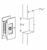 Polished Brass Pocket Door Lock Large 4-1/2" Bathroom Privacy Lock Hardware - Forge Hardware Studio