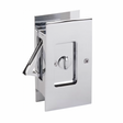 Polished Chrome Pocket Door Lock Large 4-1/2" Bathroom Privacy Lock Hardware - Forge Hardware Studio