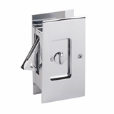 Polished Chrome Pocket Door Lock Large 4-1/2" Bathroom Privacy Lock Hardware - Forge Hardware Studio
