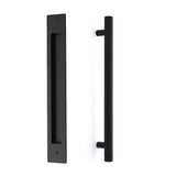 Door Flush Pull and 12" Handle Back to BackHardware for Interior Sliding and Barn Doors - Brass Cabinet Hardware 