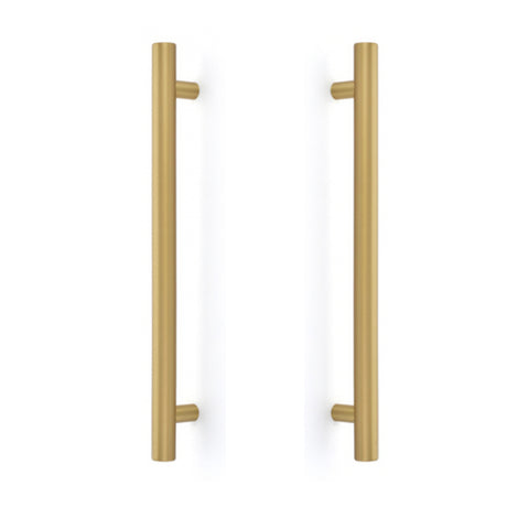 T-Bar "European" Back to Back Satin Brass Appliance Pulls - Forge Hardware Studio