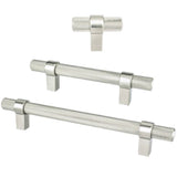Knurled "Prelude" Brushed Nickel Cabinet Knobs and Drawer Pulls - Forge Hardware Studio