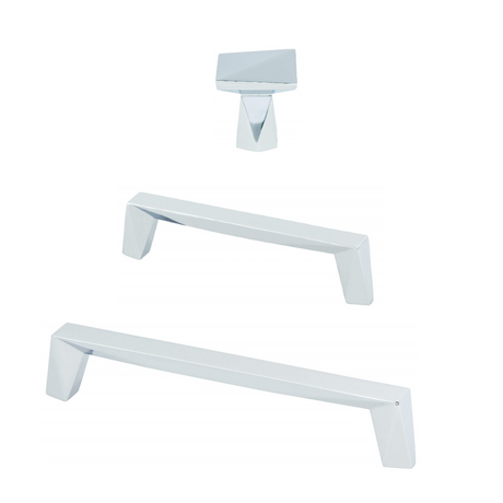 Polished Chrome "Wade" Drawer Knob and Drawer Pulls - Forge Hardware Studio